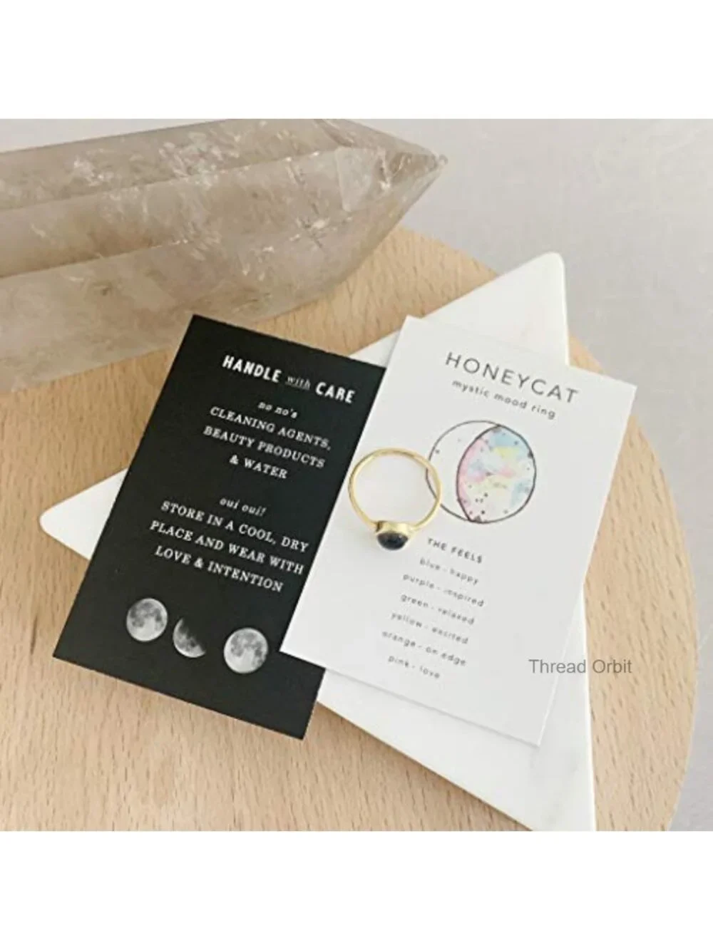 18k Gold Plated Mood Ring - Stacking Ring - Size 7